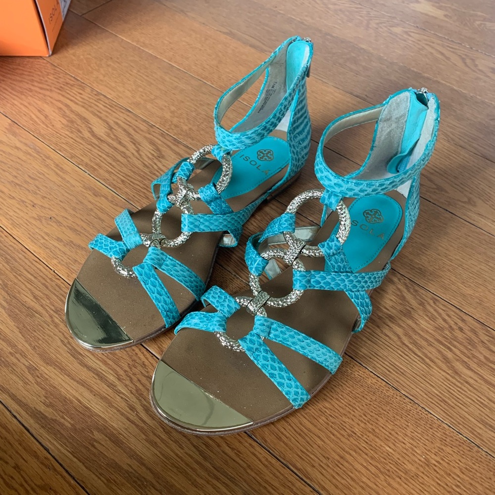 Vintage Turquoise blue sandals size 7.5